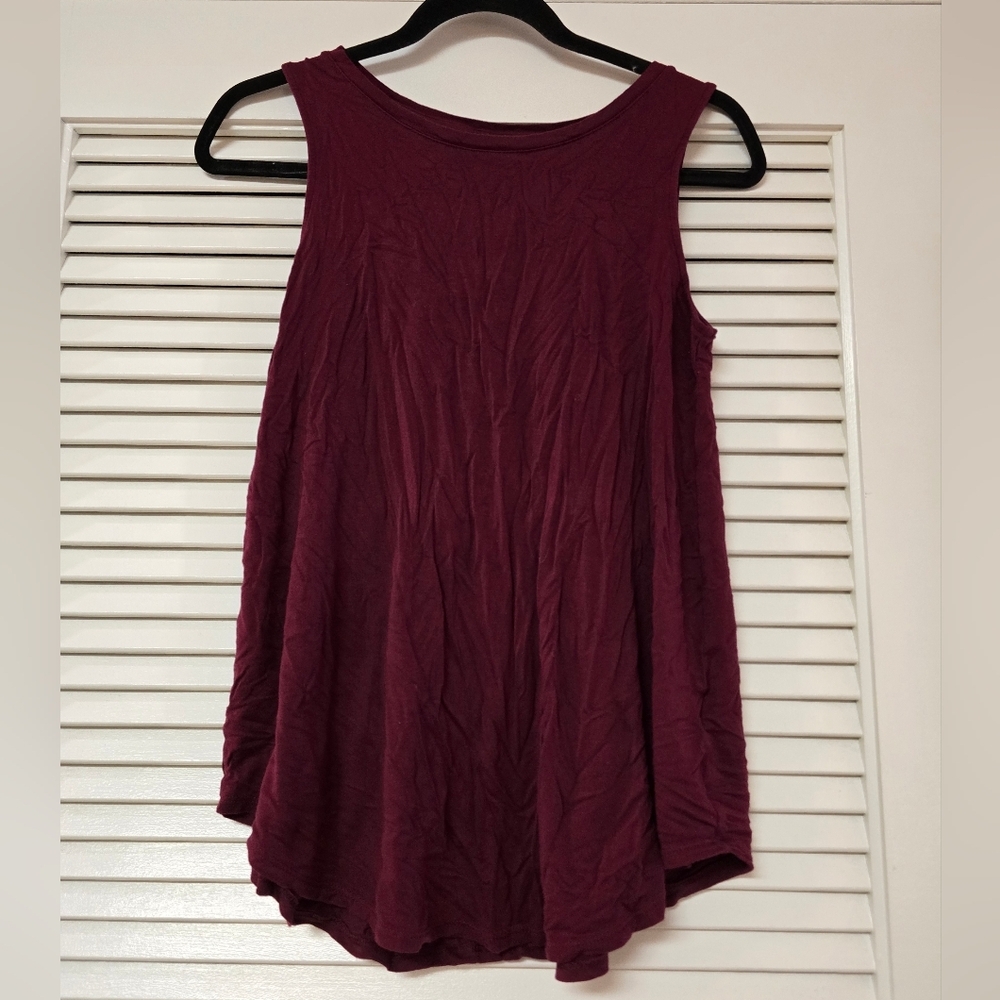 Old Navy - Luxe Maroon Sleeveless Lightweight Loose-Fit Tunic Top